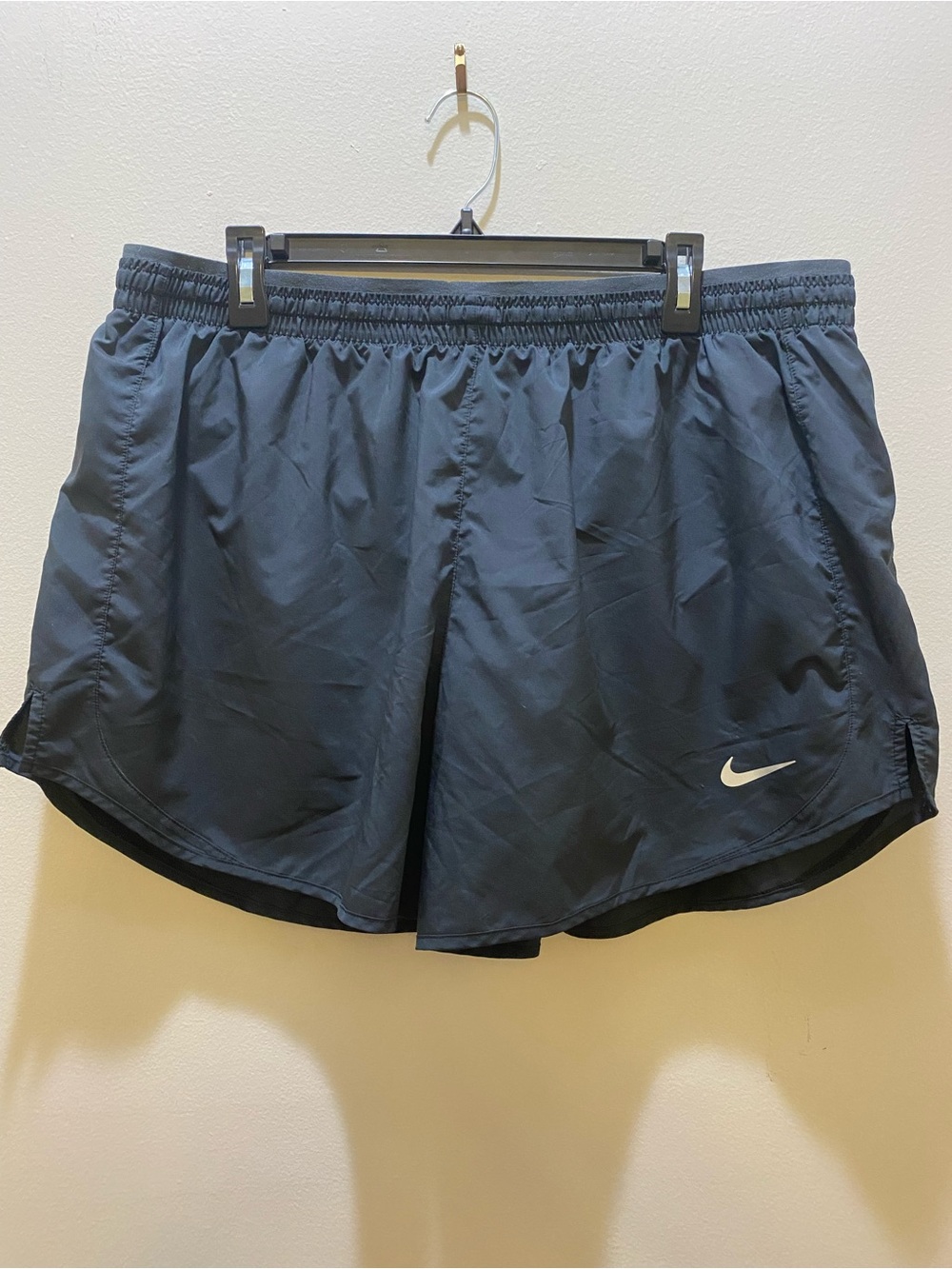 Nike Women's Black Running Shorts with White Swoosh